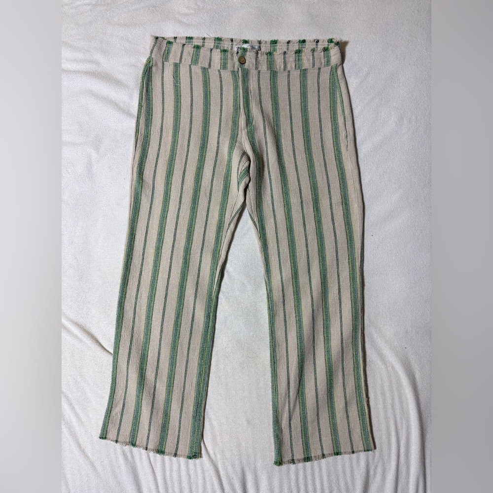 Zara The Beth Cotton Striped Pants